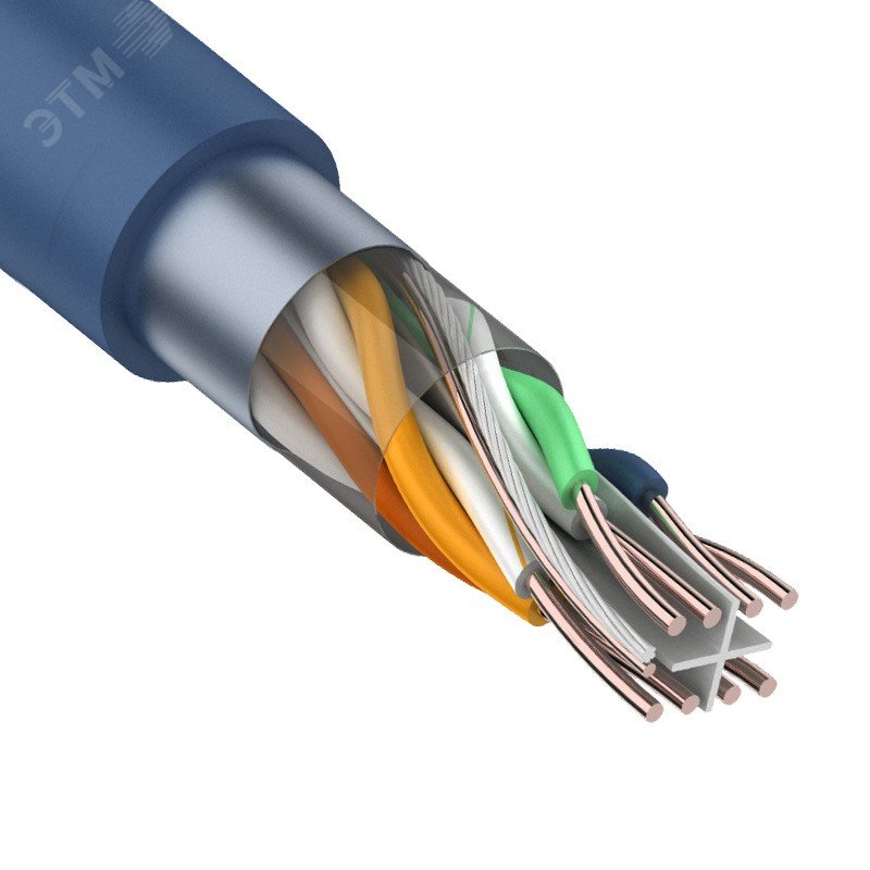 Кабель витая пара, F/UTP, CAT6 синий - Rexant