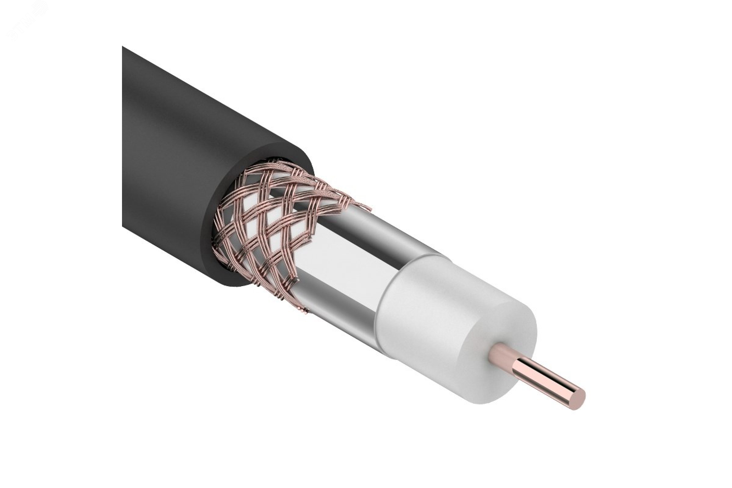 Кабель коаксиальный RG-6U, 75Ом, CCS/Al/Al, 64%, 100м, OUTDOOR, черный - Rexant