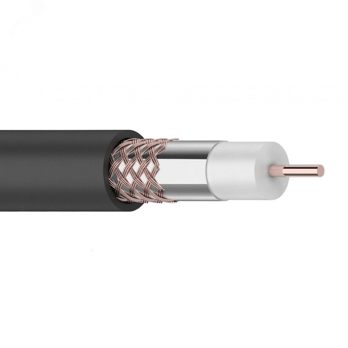 Кабель коаксиальный RG-6U, 75Ом, Cu/Al/Cu, 64%, 100м, OUTDOOR, черный - Rexant