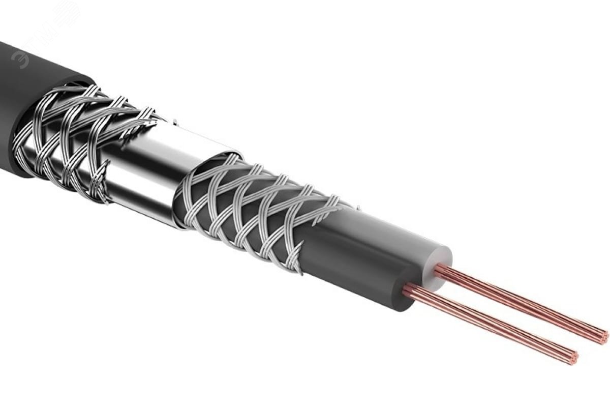 Кабель микрофонный 2x0,25 D=6.8мм черный - Rexant