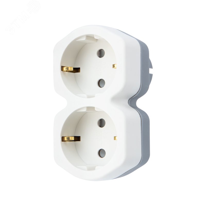 Разветвитель 2-м с заземл. 16А IP20 защ. шторки бел. 11-1087 - Rexant