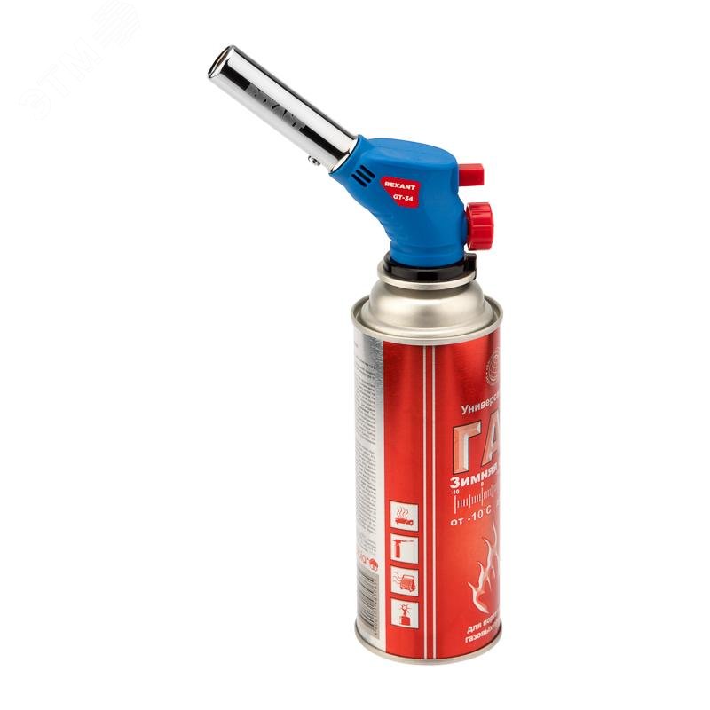 Газовая горелка-насадка GT-34 360° с пьезоподжигом 12-0034 - Rexant