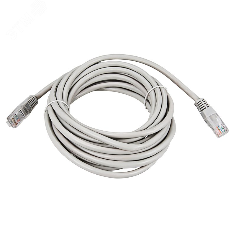 Шнур коммутационный, патч-корд U/UTP RJ45-RJ45, CAT 5e, PVC серый, 3м 18-1006 - Rexant