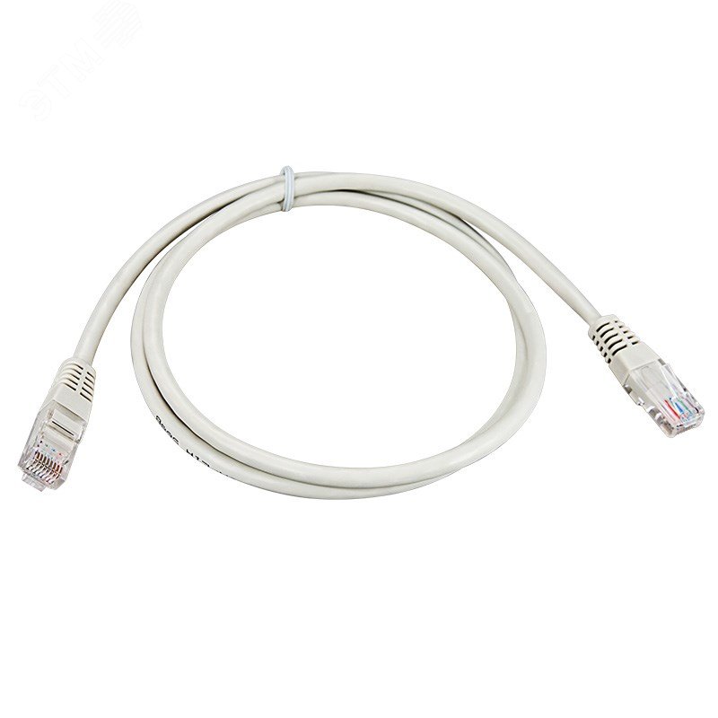 Шнур коммутационный, патч-корд, U/UTP RJ45-RJ45 CAT 5e, PVC, серый, 1м, 18-1002 - Rexant