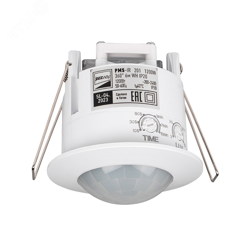 Датчик движения PMS-IR 201 1200Вт 360град. 6м IP20 WH 5012950 - Jazzway
