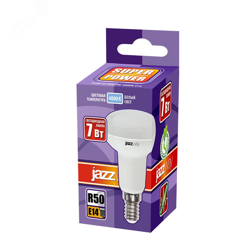 Лампа светодиодная LED 7w 4000K E14 зеркальная -230/50 Jazzway 5019751 - Jazzway