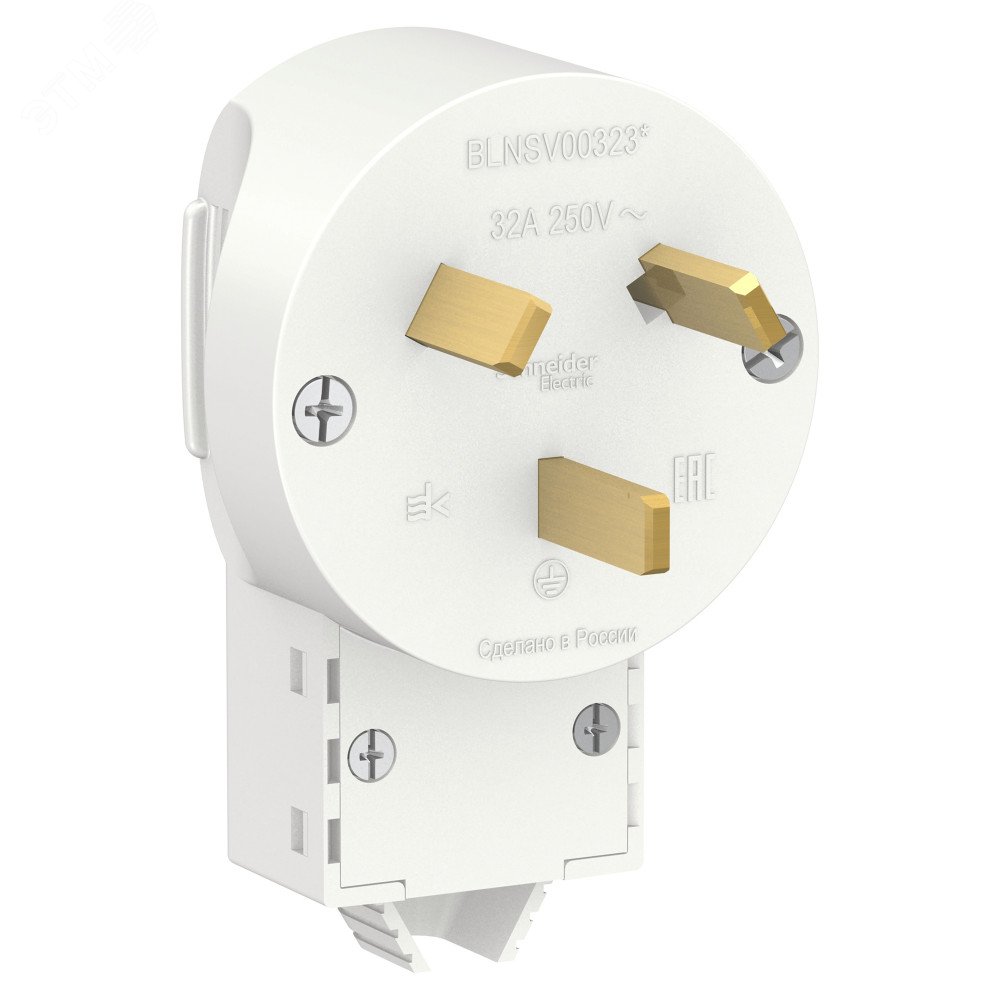 Вилка силовая СП Blanca 2P+E 32А 250В бел. SE BLNSV003231 - Systeme Electric
