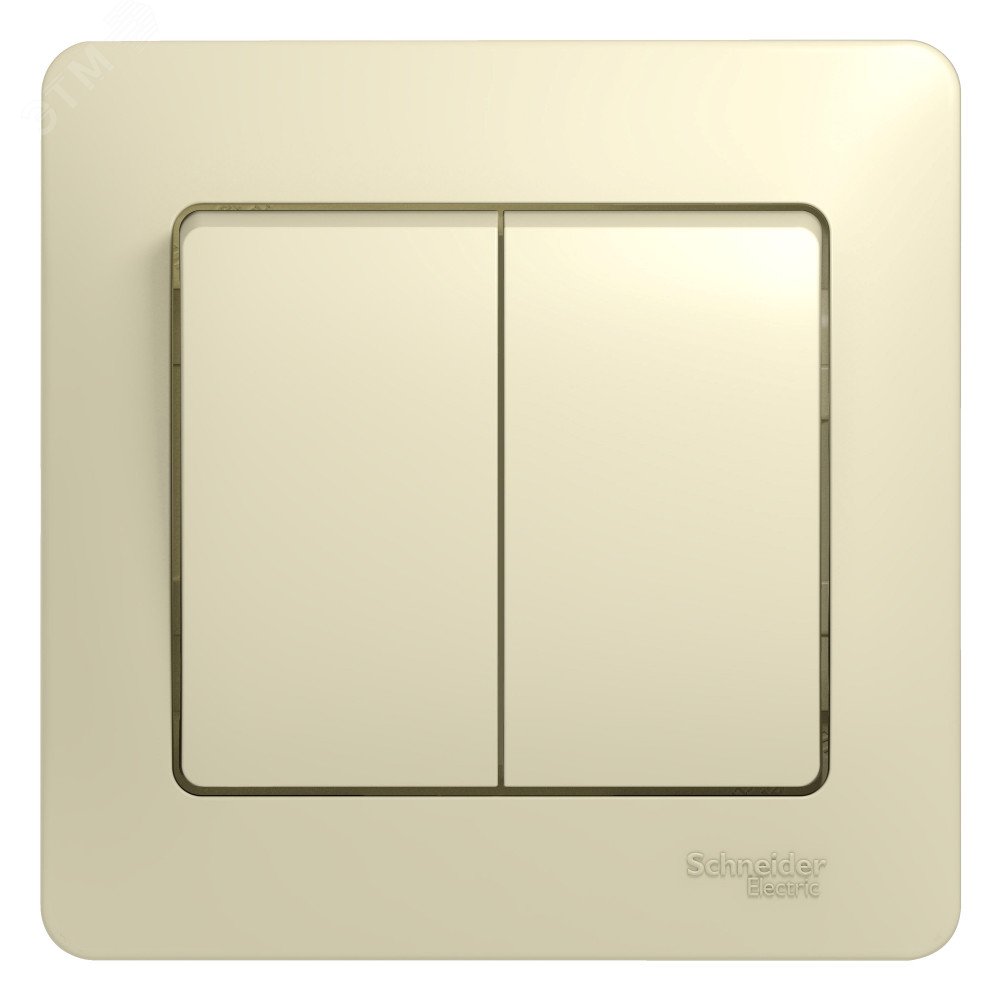 Выключатель 2-кл. СП Glossa 10А IP20 (сх. 5) 10AX в сборе беж. SE GSL000252 - Systeme Electric