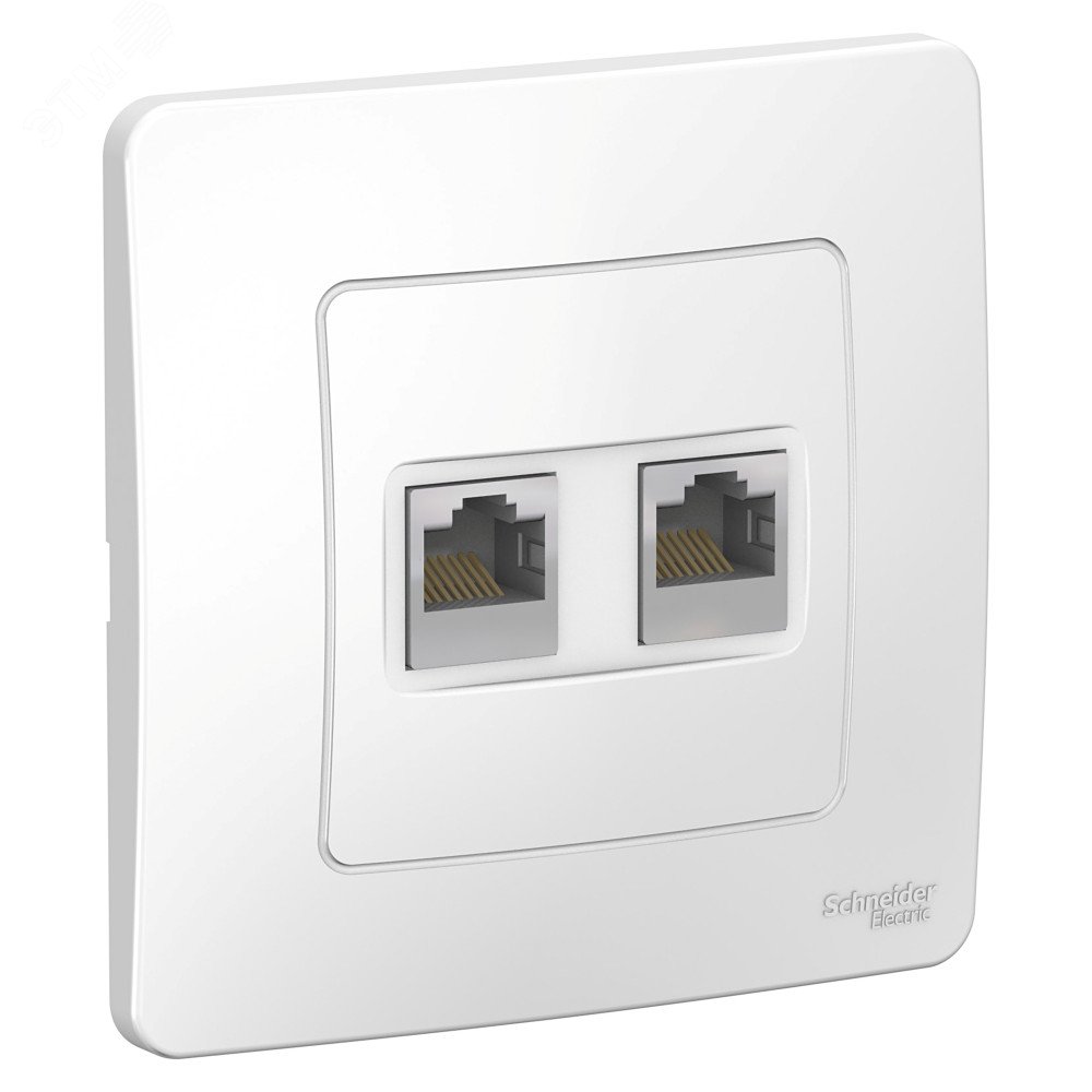 Розетка компьютерная 2-м СП Blanca RJ45 кат.5E бел. SE BLNIS045451 - Systeme Electric