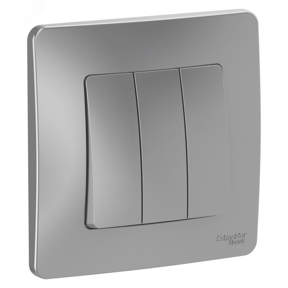 Выключатель 3-кл. СП Blanca 10А IP20 (сх. 1+1+1) 250В алюм. SE BLNVS100503 - Systeme Electric