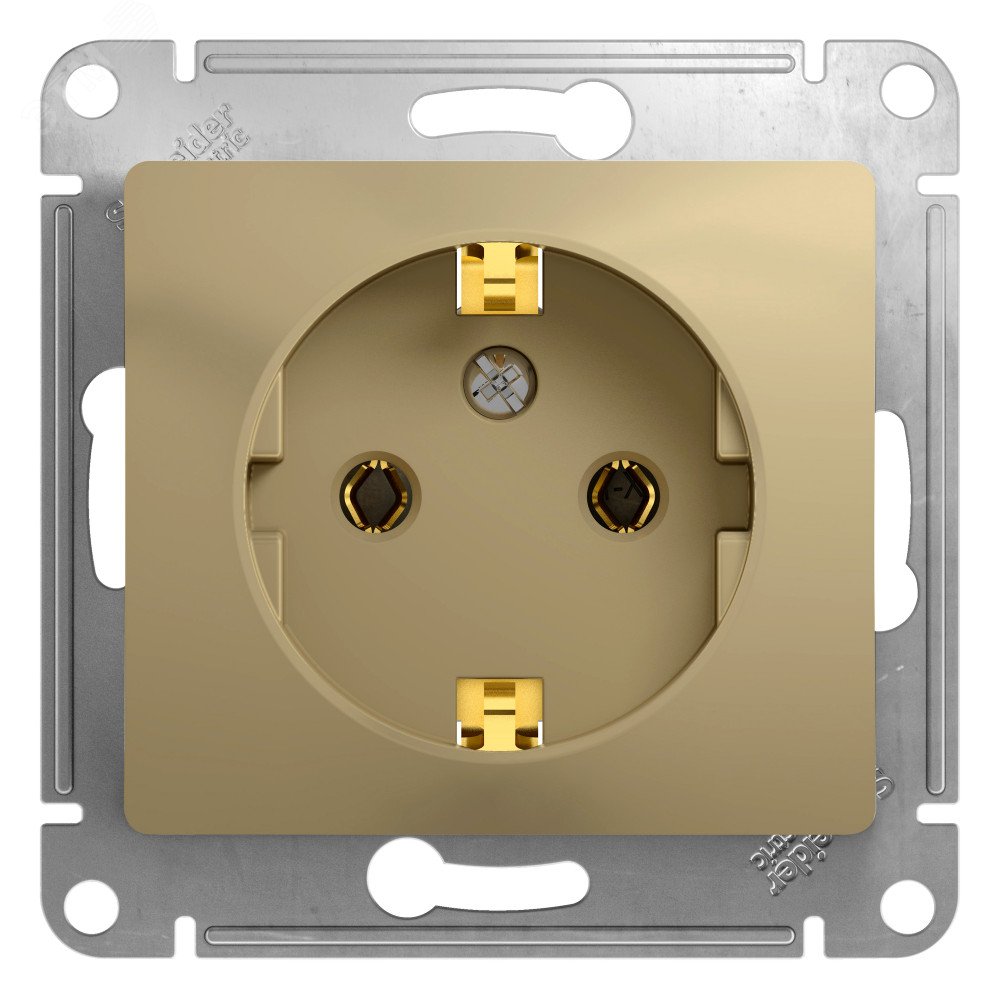 Розетка 1-м СП Glossa 16А IP20 с заземл. механизм титан SE GSL000443 - Systeme Electric
