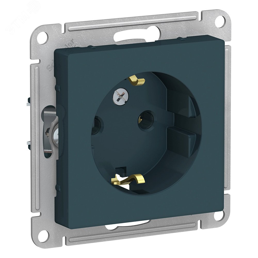 Розетка 1-м СП AtlasDesign 16А IP20 с заземл. механизм изумруд SE ATN000843 - Systeme Electric