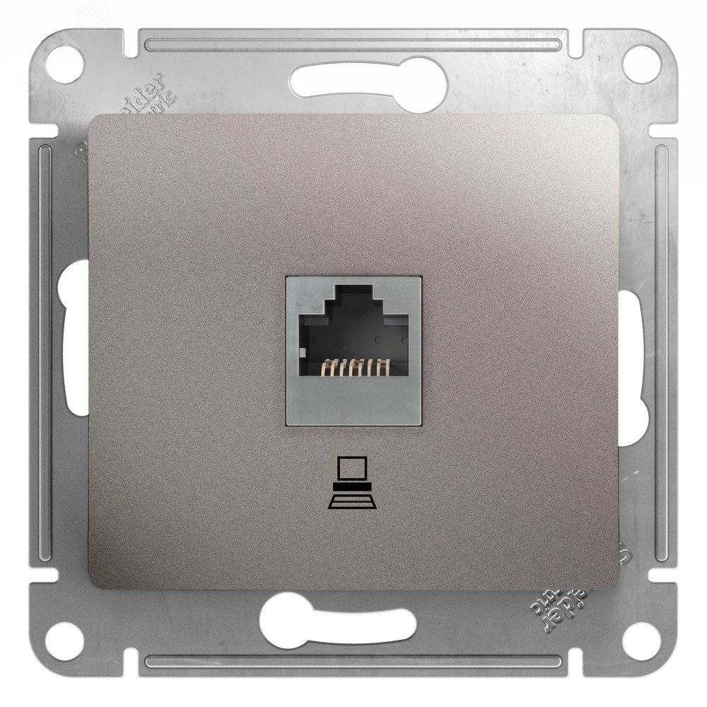 Розетка компьютерная 1-м Glossa RJ45 кат.5E механизм платина SE GSL001281K - Systeme Electric