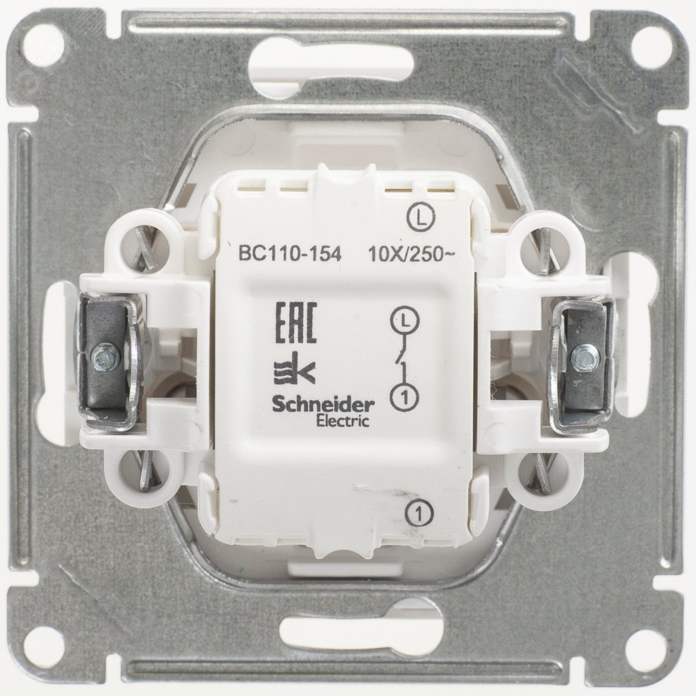 Выключатель 1-кл. СП W59 10А IP20 10AX механизм бел. SE VS110-154-1-86 - Systeme Electric