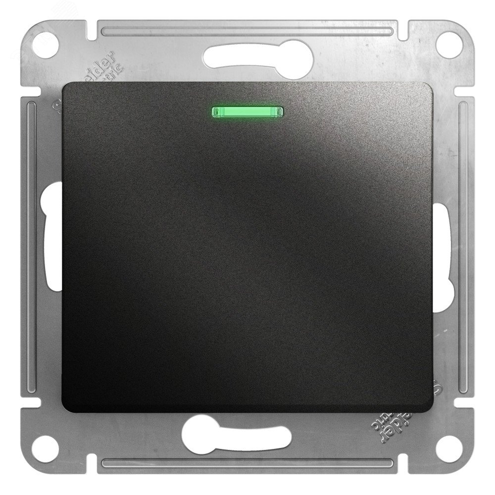 Переключатель проходной 1-кл. СП Glossa 10А IP20 (сх. 6а) 10AX с подсветкой механизм антрацит SE GSL000763 - Systeme Electric