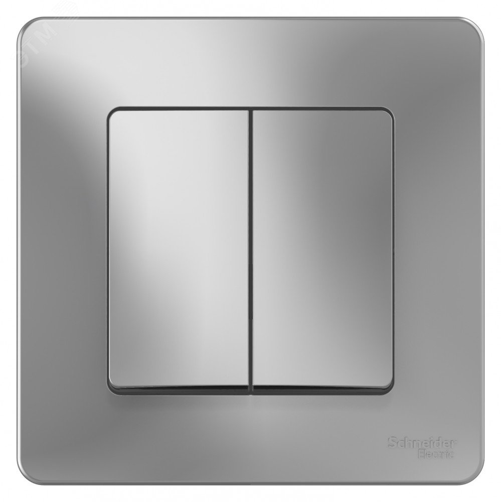 Выключатель 2-кл. СП Blanca 10А IP20 (сх. 5) 250В алюм. SE BLNVS010503 - Systeme Electric