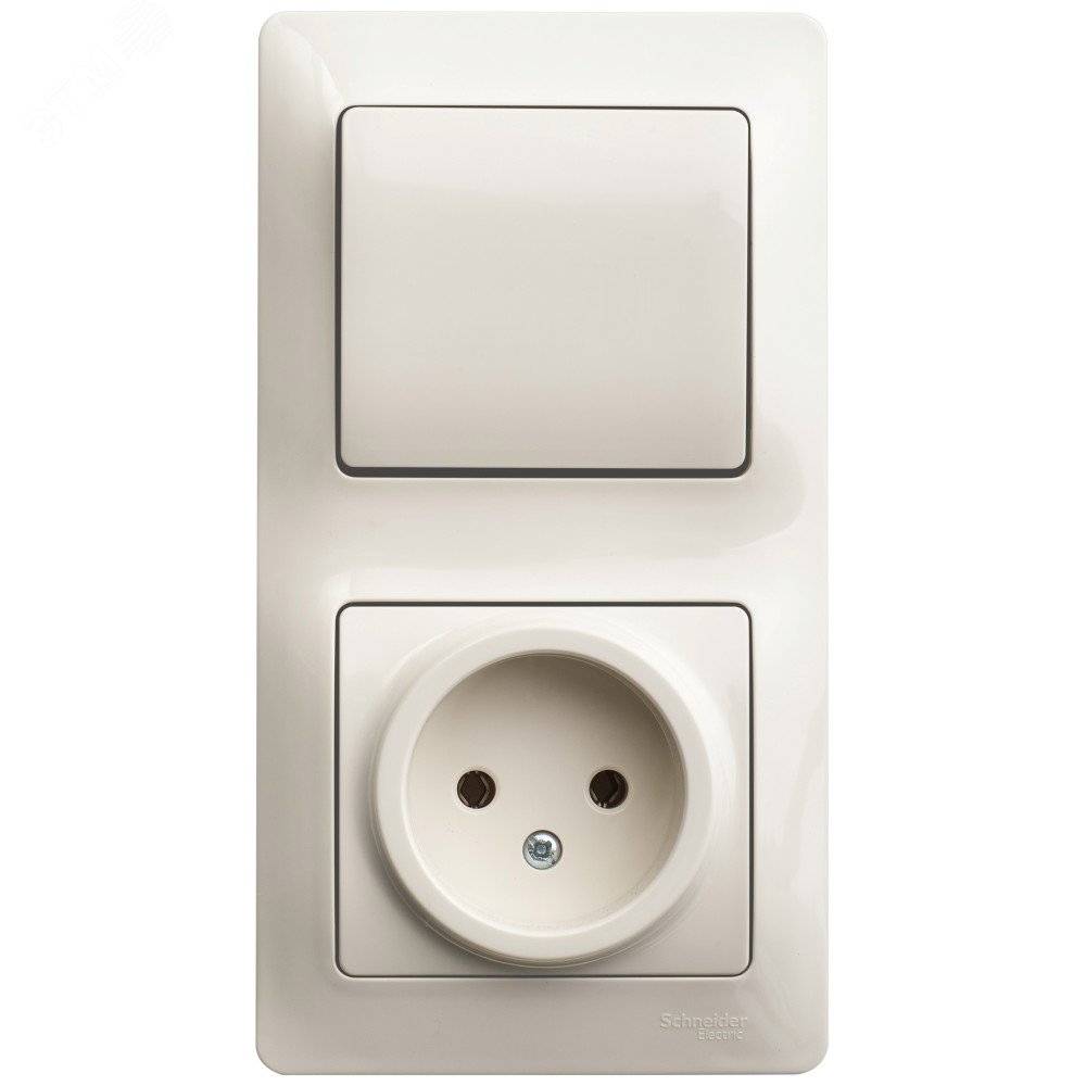 Блок комбинированный Glossa (розетка + 1-кл. выкл.) беж. SE GSL000260 - Systeme Electric