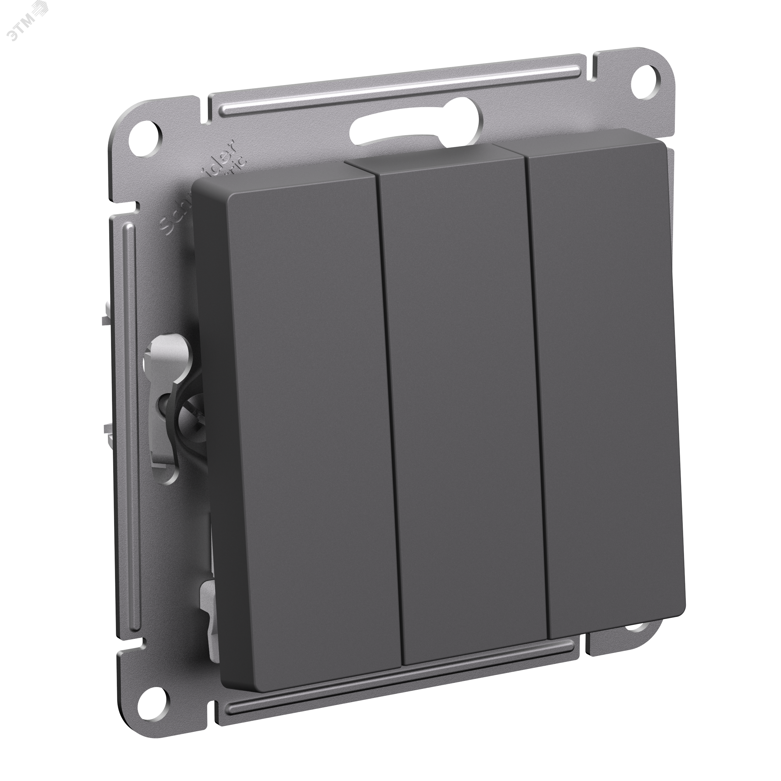 Выключатель 3-кл. AtlasDesign (сх. 1+1+1) 10AX механизм базальт SE ATN001431 - Systeme Electric