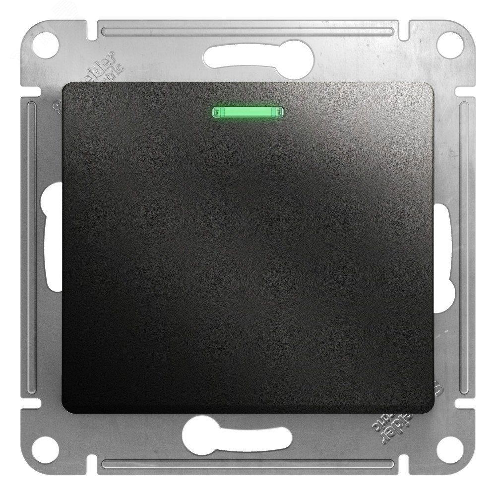 Выключатель 1-кл. СП Glossa 10А IP20 (сх. 1а) 10AX с подсветкой механизм антрацит SE GSL000713 - Systeme Electric