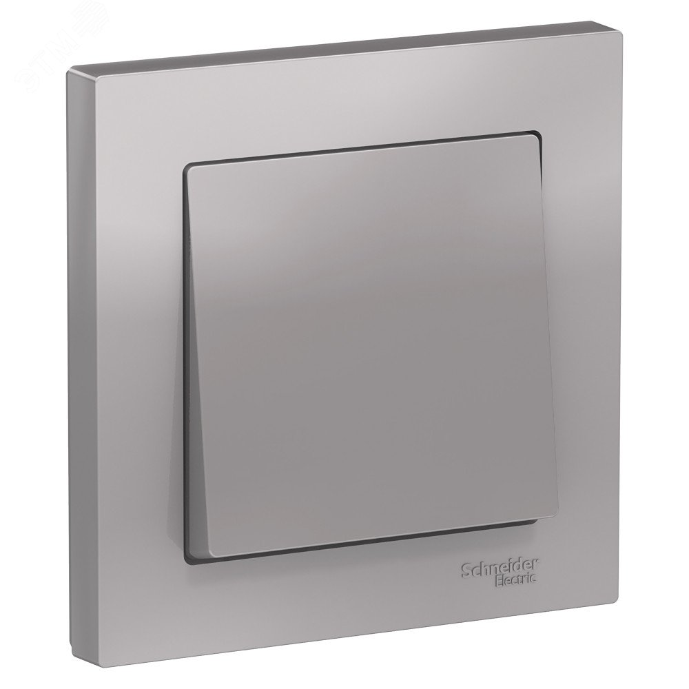 Выключатель 1-кл. СП AtlasDesign 10А IP20 (сх. 1) 10AX в сборе алюм. SE ATN000312 - Systeme Electric