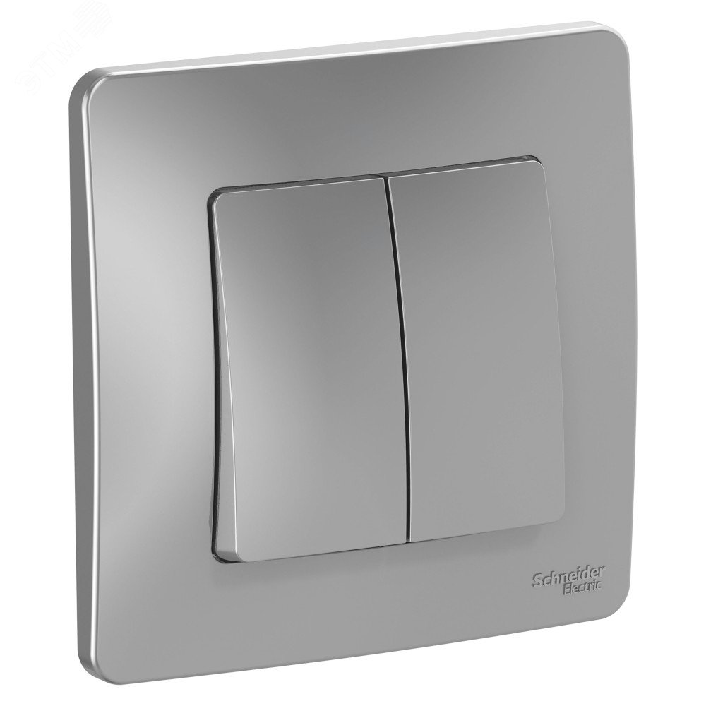 Выключатель 2-кл. СП Blanca 10А IP20 (сх. 5) 250В алюм. SE BLNVS010503 - Systeme Electric