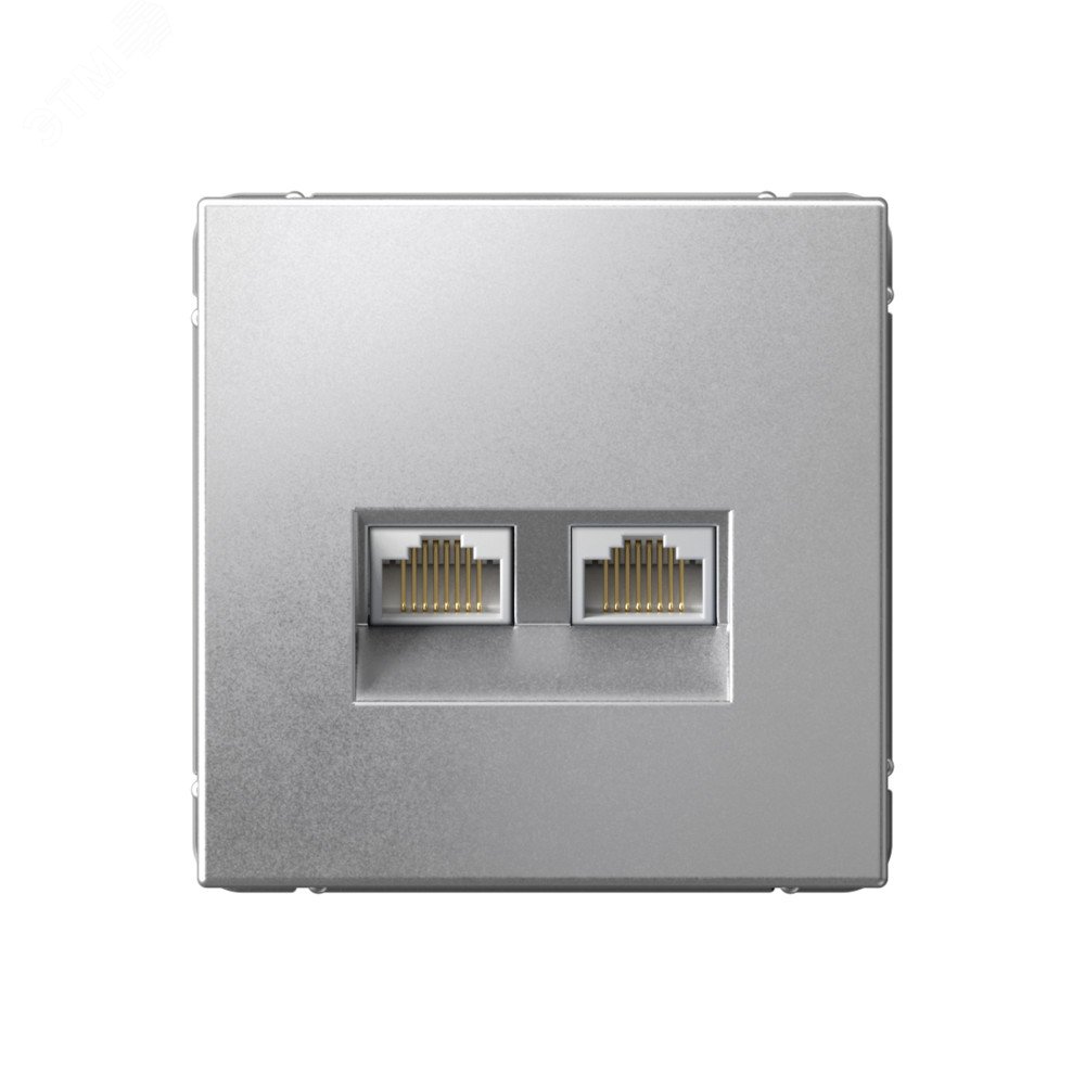 ARTGALLERY РОЗЕТКА двойная компьютерная RJ45+RJ45, кат.6А, механизм, АЛЮМИНИЙ GAL000388 - Systeme Electric