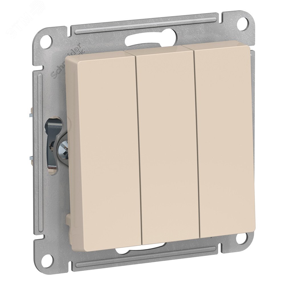 Выключатель 3-кл. СП AtlasDesign 10А IP20 (сх. 1+1+1) 10AX механизм беж. SE ATN000231 - Systeme Electric
