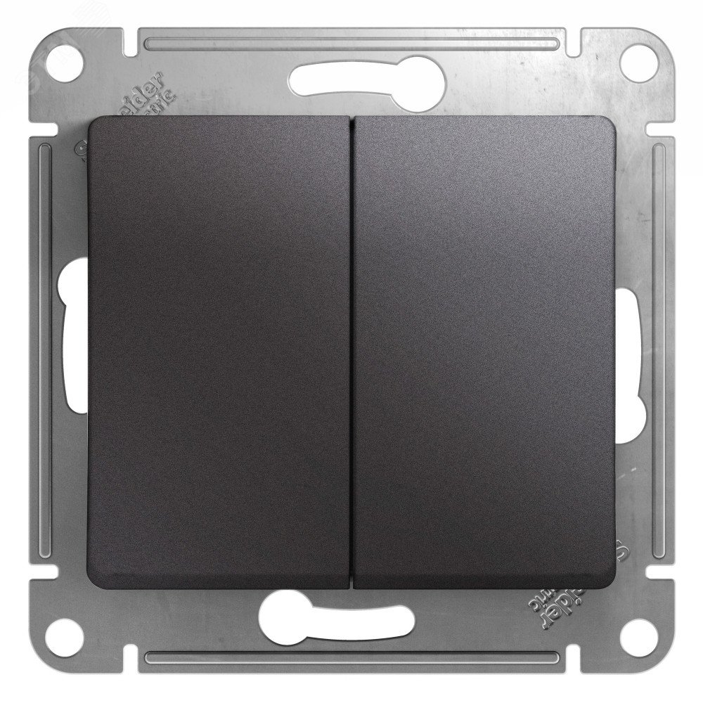 Выключатель 2-кл. СП Glossa 10А IP20 (сх. 5) 10AX механизм графит SE GSL001351 - Systeme Electric