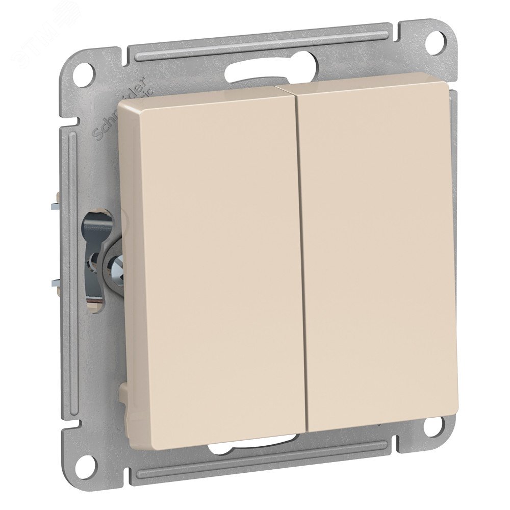 Выключатель 2-кл. СП AtlasDesign 10А IP20 (сх. 5) 10AX механизм беж. SE ATN000251 - Systeme Electric