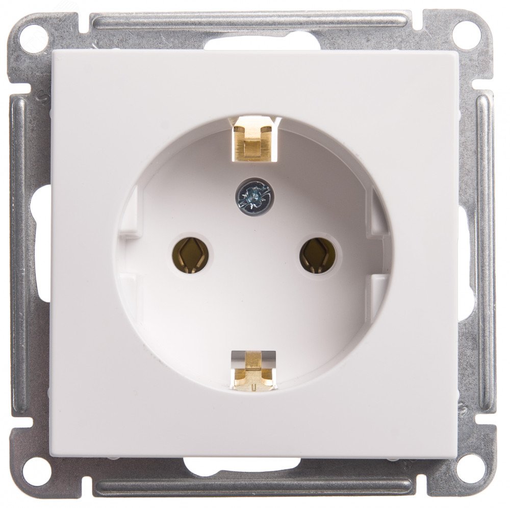 Розетка 1-м СП W59 16А IP20 с заземл. без защ. шторок механизм бел. SE RS16-154-1-86 - Systeme Electric