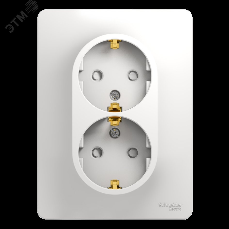 Розетка 2-м СП Glossa 16А IP20 с заземл. защ. шторки в сборе бел. SE GSL000126 - Systeme Electric
