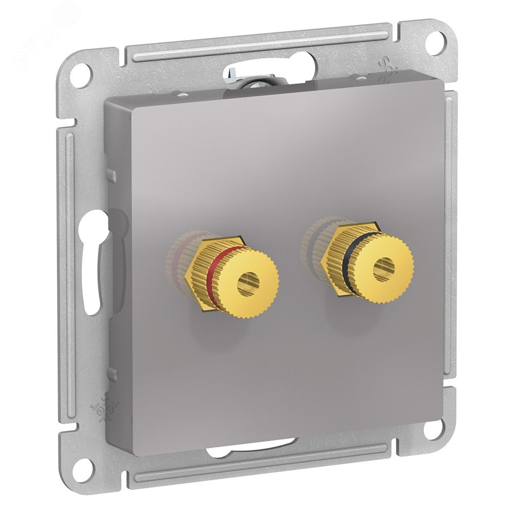 Аудиорозетка ATLASDESIGN двухместная алюминий ATN000387 - Systeme Electric