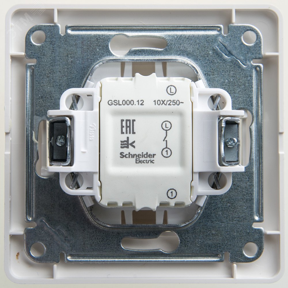 Выключатель 1-кл. СП Glossa 10А IP20 (сх. 1) 10AX в сборе перламутр. SE GSL000612 - Systeme Electric