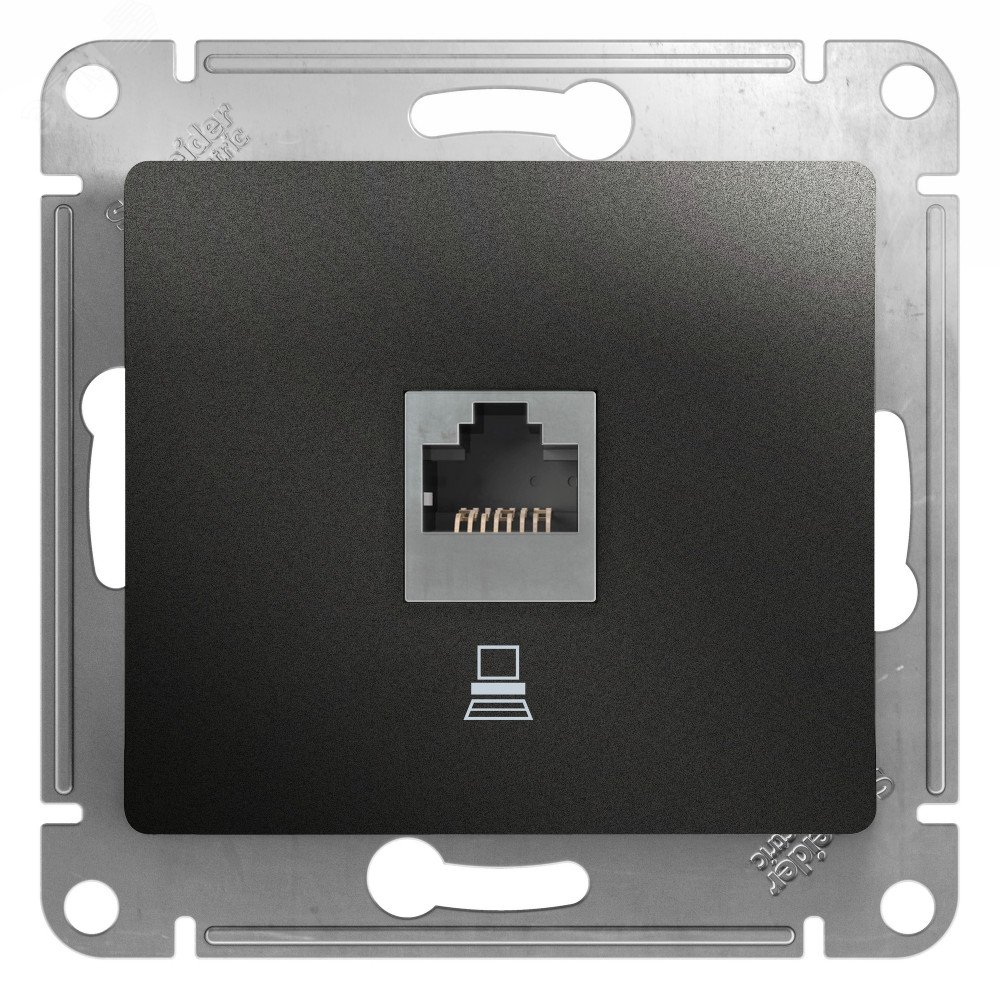 Розетка компьютерная 1-м Glossa RJ45 кат.5E механизм антрацит SE GSL000781K - Systeme Electric