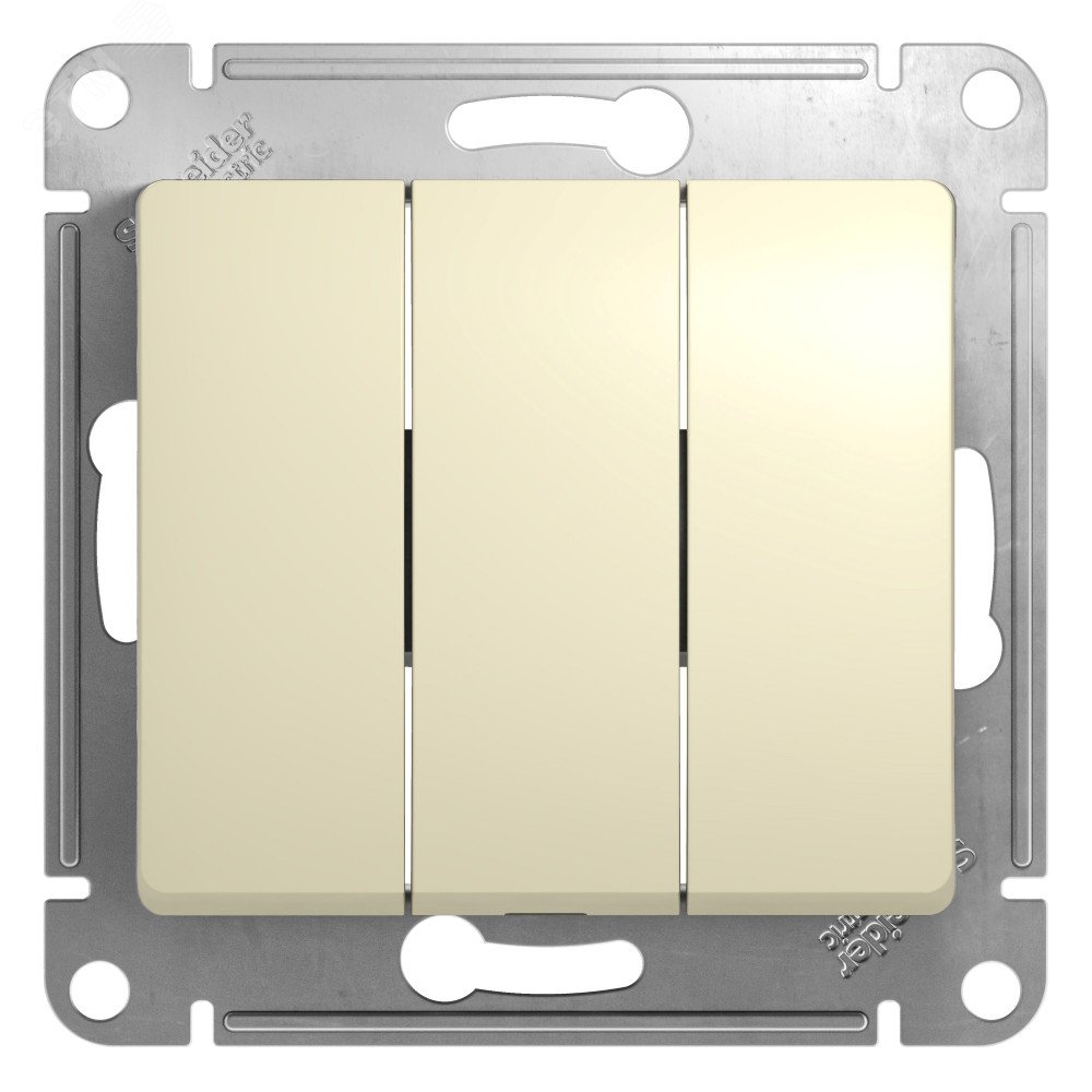 Выключатель 3-кл. СП Glossa 10А IP20 (сх. 1+1+1) 10AX механизм беж. SE GSL000231 - Systeme Electric
