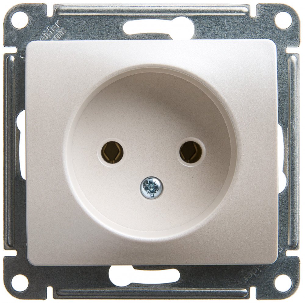 Розетка 1-м СП Glossa 16А IP20 250В без заземл. механизм перламутр. SE GSL000641 - Systeme Electric
