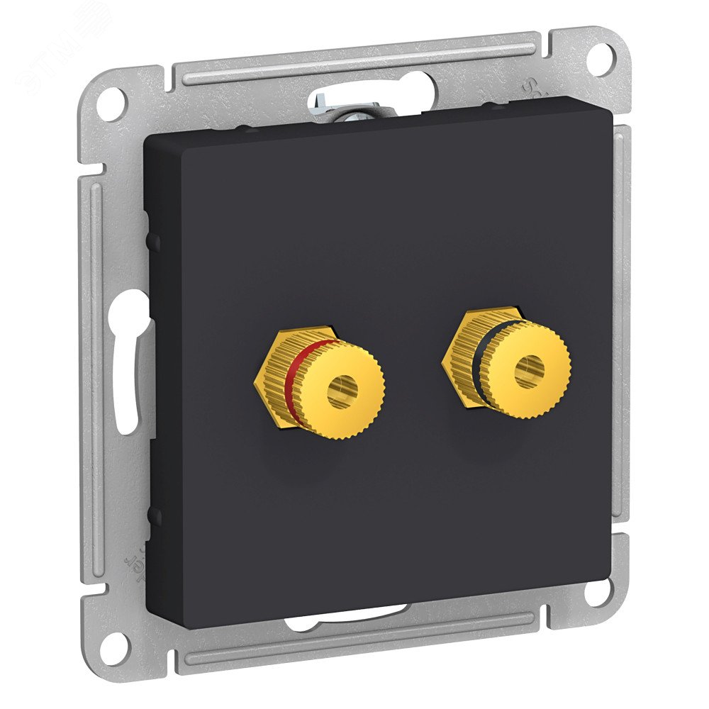 Аудиорозетка ATLASDESIGN двухместная карбон ATN001087 - Systeme Electric