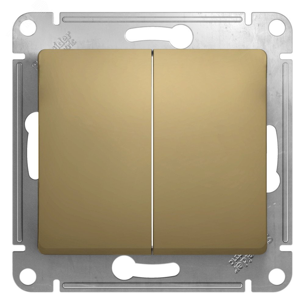 Выключатель 2-кл. СП Glossa 10А IP20 (сх. 5) 10AX механизм титан SE GSL000451 - Systeme Electric