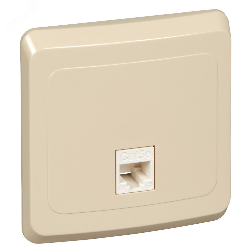 Розетка компьютерная 1-м СП Этюд RJ45 кат.5E крем. SE KOMC-001K - Systeme Electric