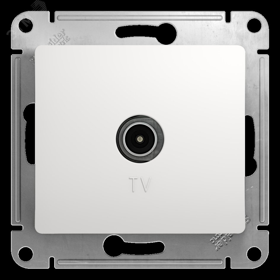 GLOSSA Розетка телевизионная TV одиночная в рамку 1дБ белая GSL000191 - Systeme Electric