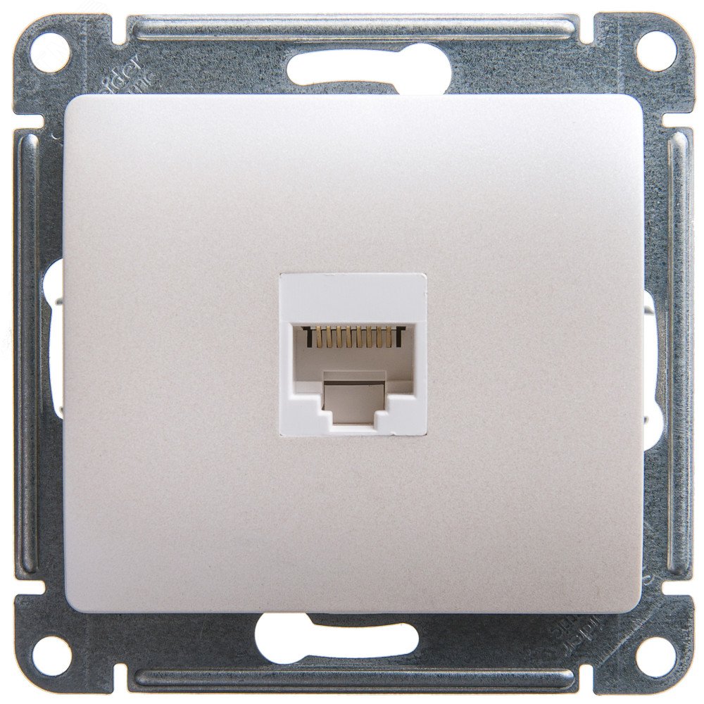 Розетка компьютерная 1-м Glossa RJ45 кат.5E механизм перламутр. SE GSL000681K - Systeme Electric