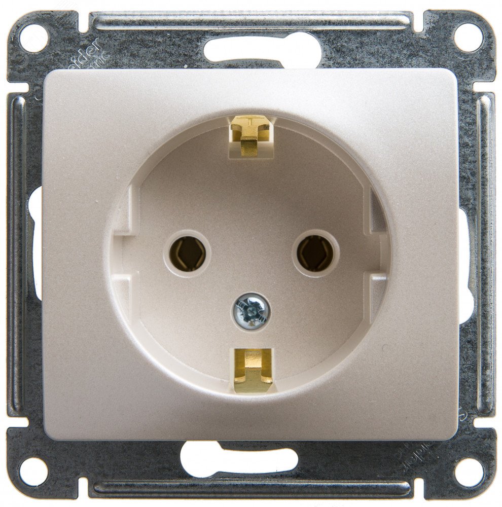 Розетка 1-м СП Glossa 16А IP20 с заземл. механизм перламутр. SE GSL000643 - Systeme Electric