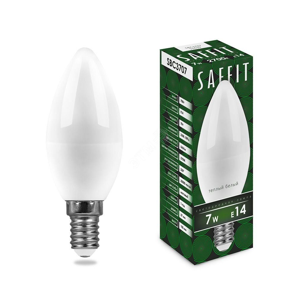 Лампа светодиодная LED 7вт E14 теплый матовая свеча 55030 - Feron