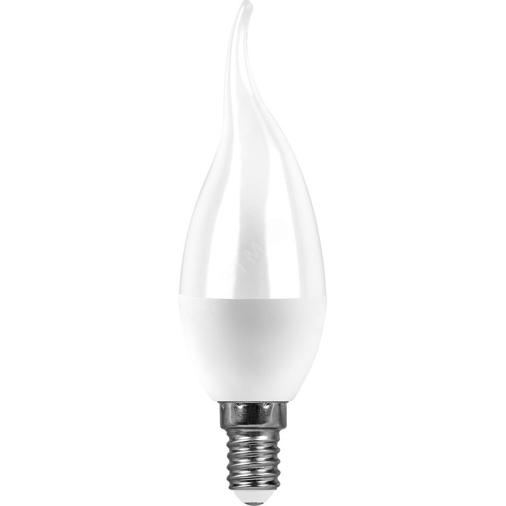 Лампа светодиодная LED 9вт Е14 белый матовая свеча на ветру 55130 - Feron