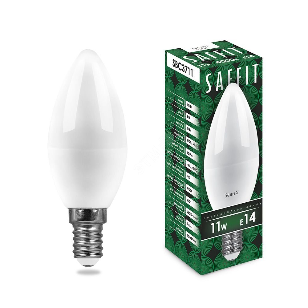 Лампа светодиодная LED 11вт Е14 белый матовая свеча 55133 - Feron