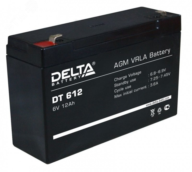 Аккумулятор DT 6В 12Ач 4614010040033 - DELTA