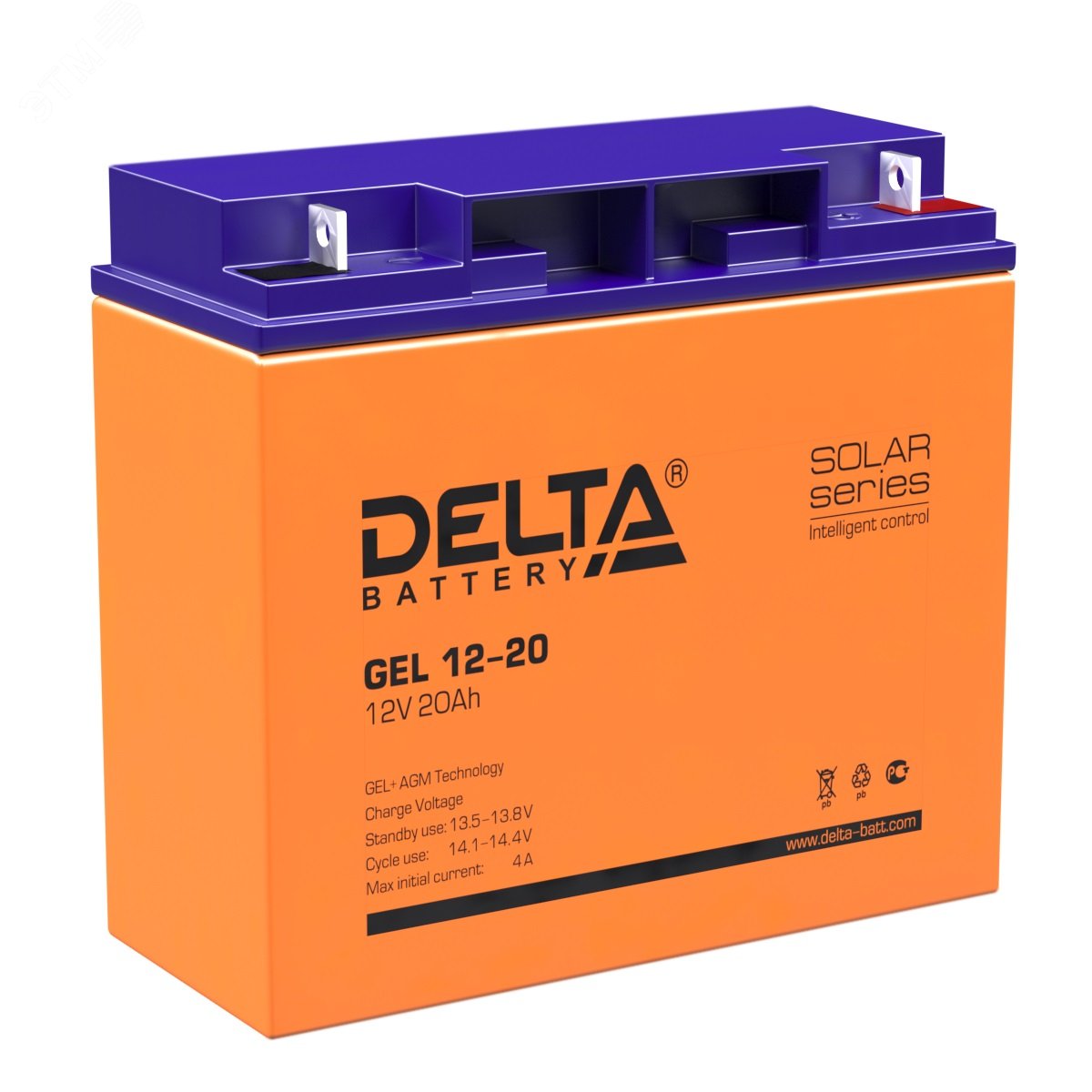 Аккумулятор GEL 12В 20Ач GEL 12-20 - DELTA