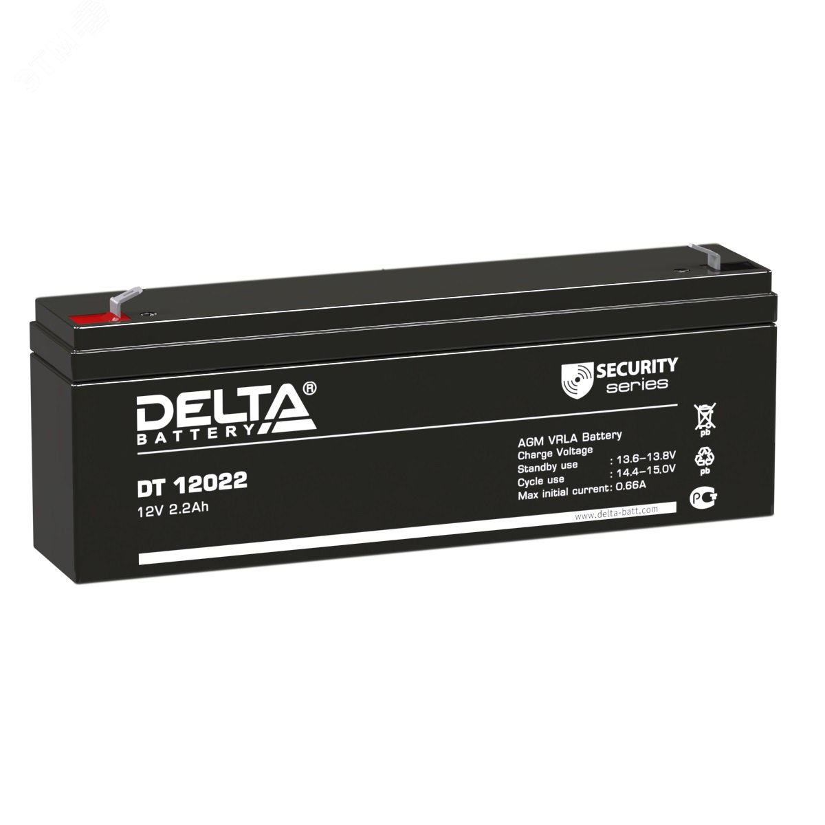 Аккумулятор ОПС 12В 2.2А.ч DT 12022 - DELTA