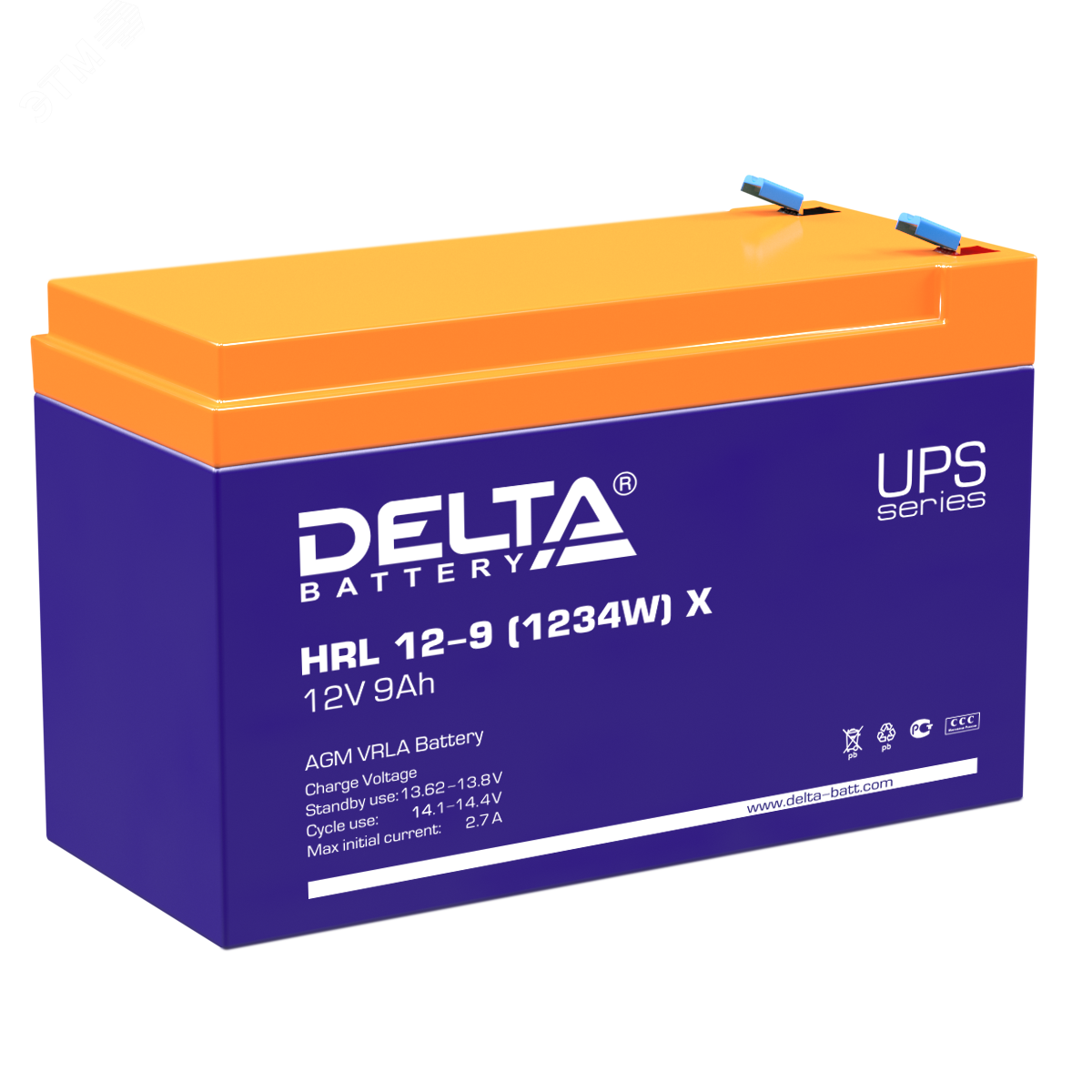 Аккумулятор HRL X 12В 9Ач 1234W 4614010610015 - DELTA