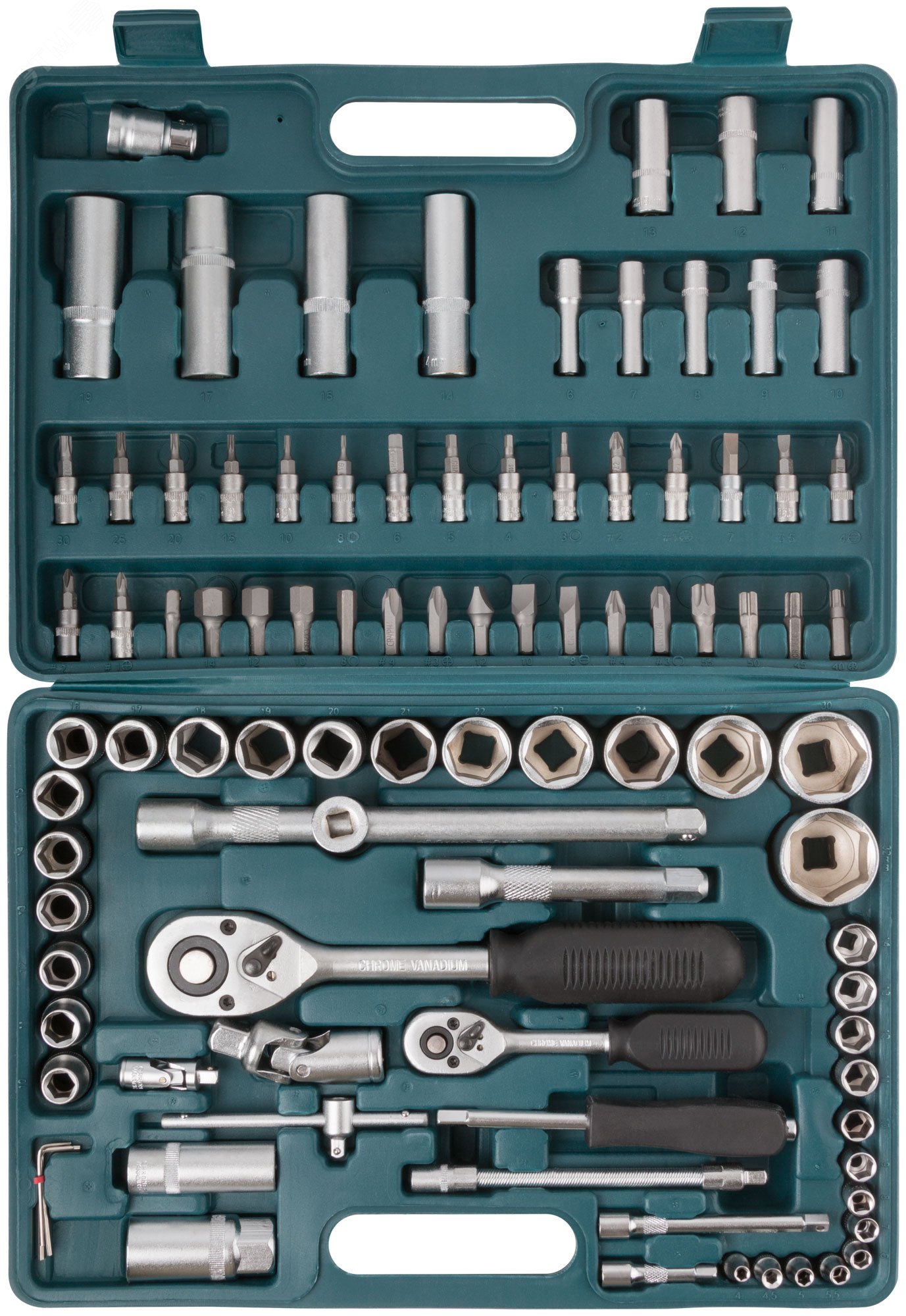 Набор инструмента автомобильный 94 шт CrV 1/2""+1/4"" 65214 - FIT